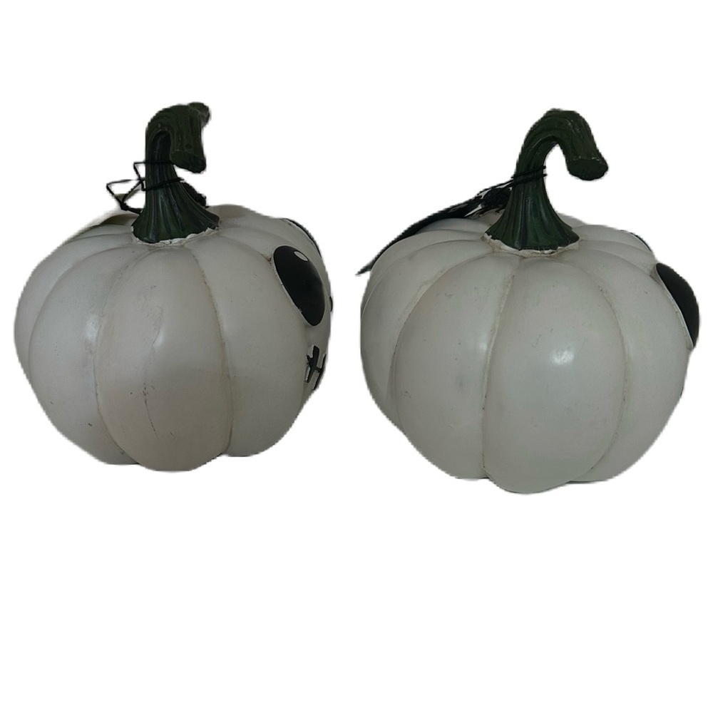 Pumpkin Decor Set Black White Halloween Fall Home Decor - Picture 11 of 15